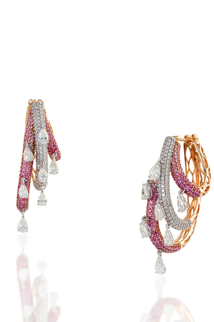 Pink Cascade Earrings