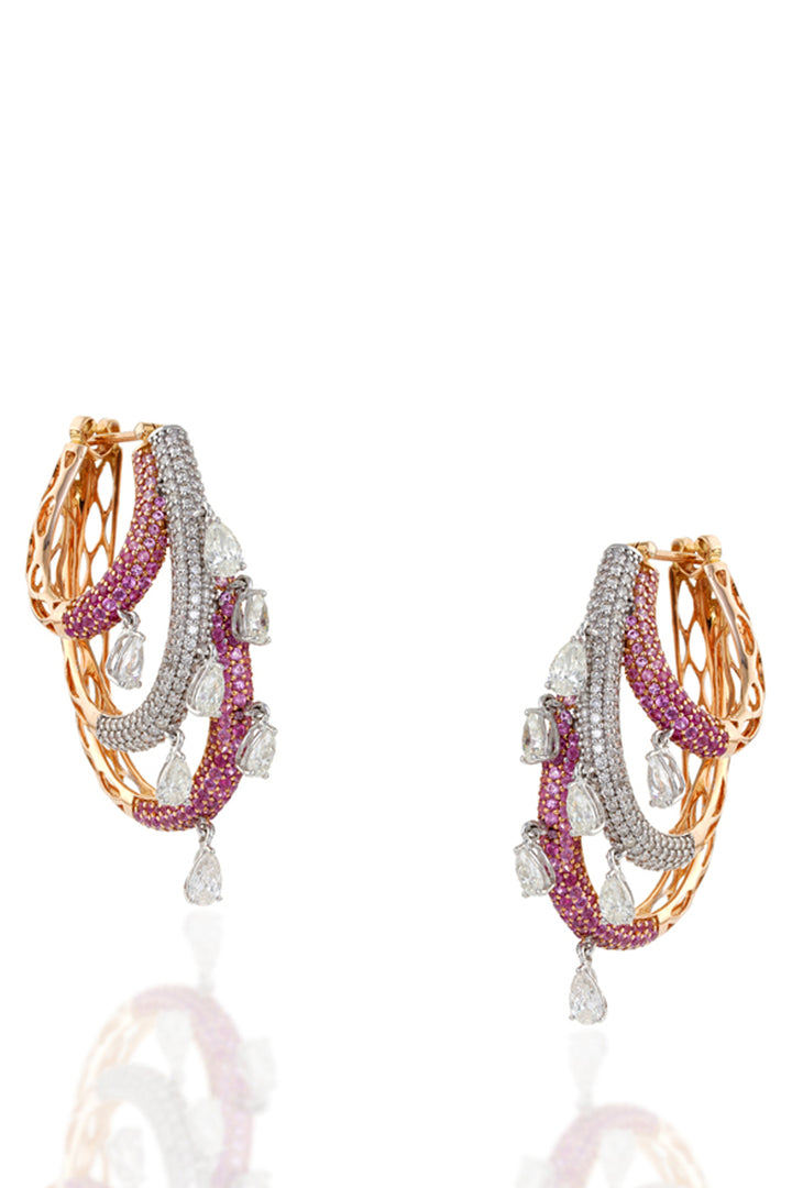 Pink Cascade Earrings
