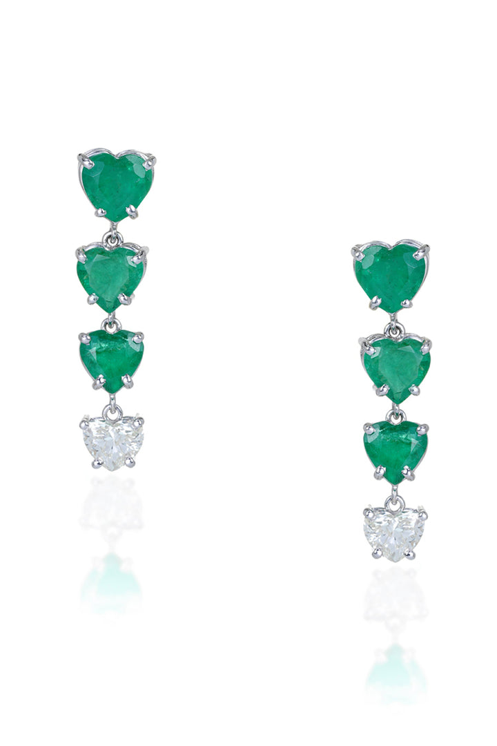 The Radiant Heartbeat Emerald Solitaire Earrings