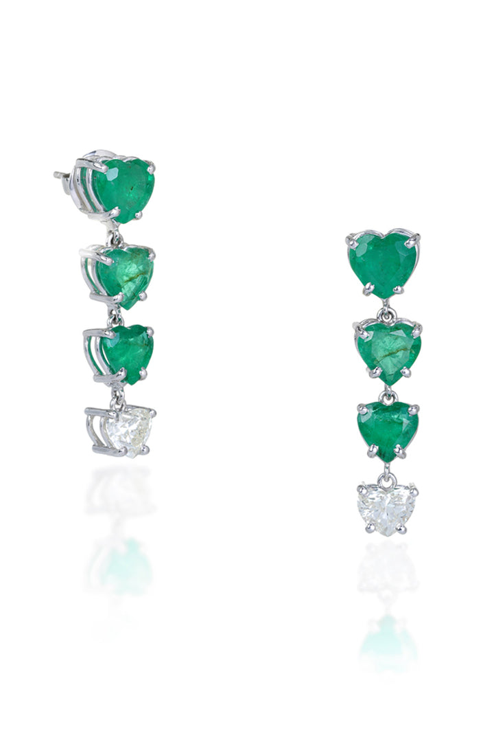 The Radiant Heartbeat Emerald Solitaire Earrings