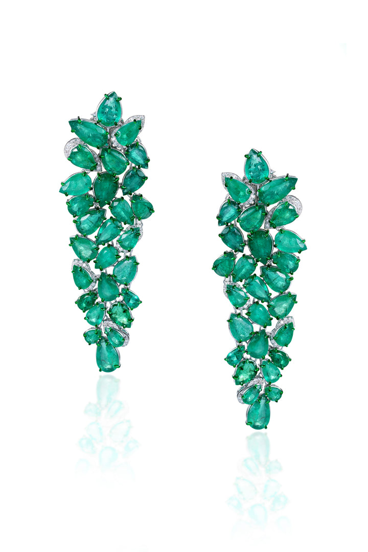 Sympony of Emerald Pears Earrings