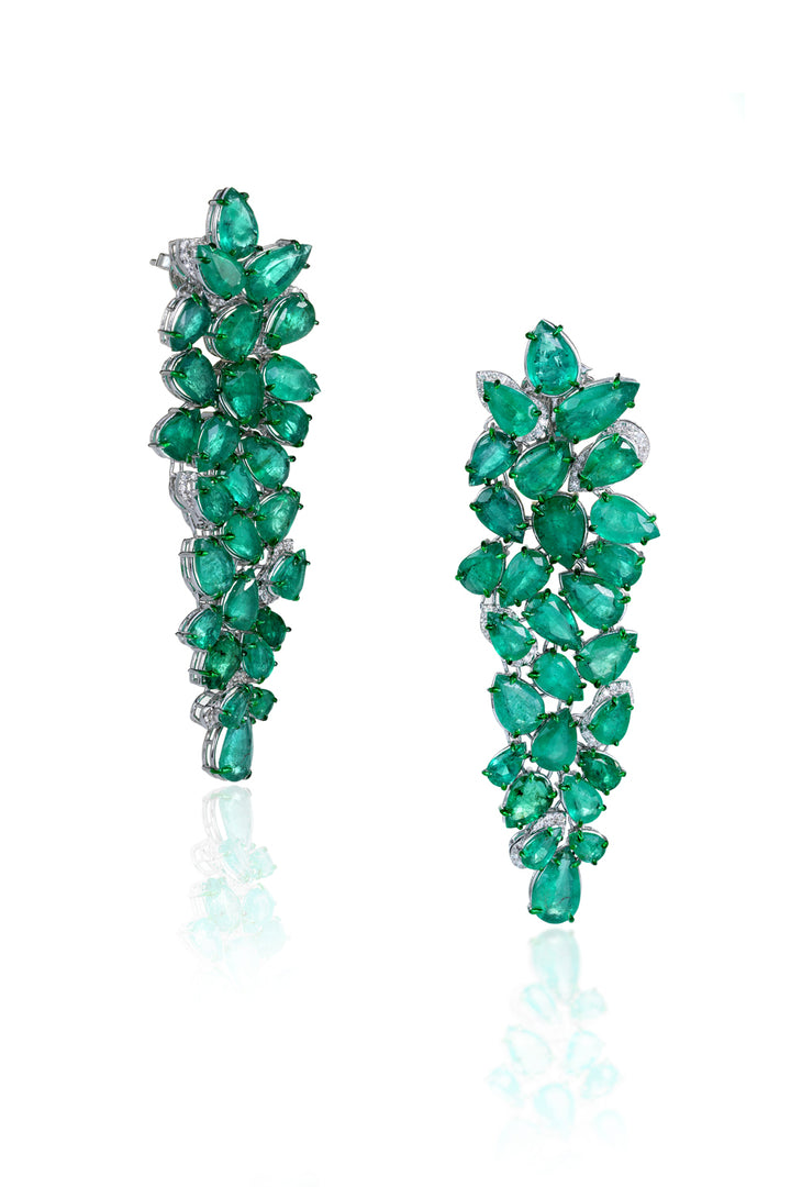 Sympony of Emerald Pears Earrings