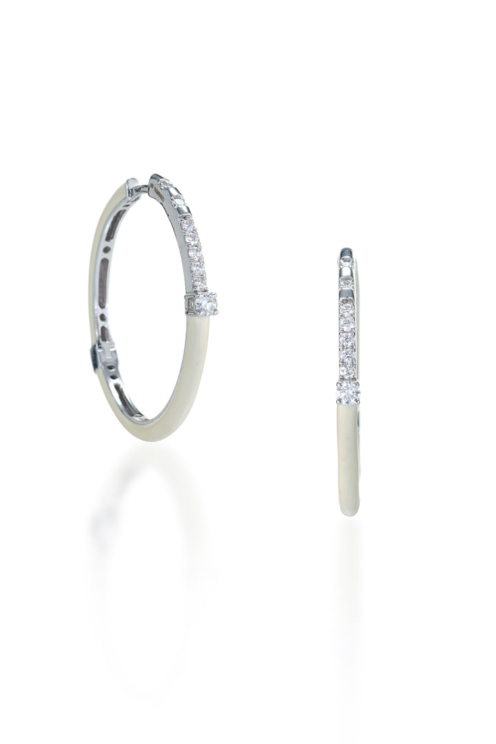 Color Me Up Ivory Hoops