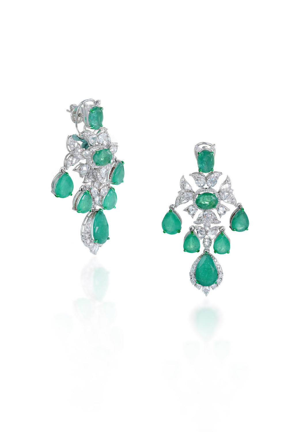 Emerald Enchantment Rosettes Earring
