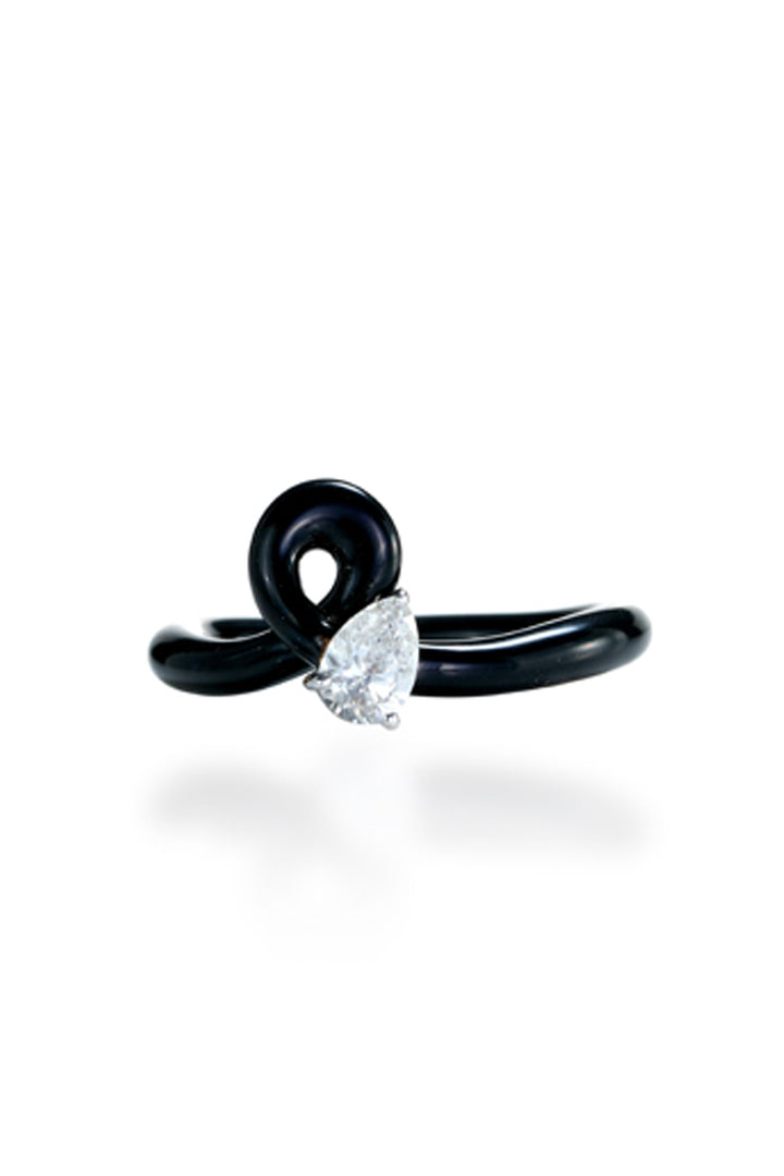 Midnight Noir Pear Ring