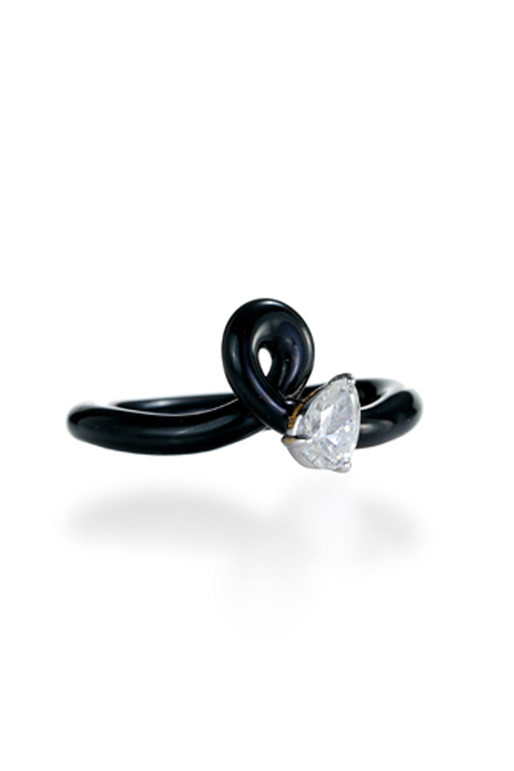 Midnight Noir Pear Ring
