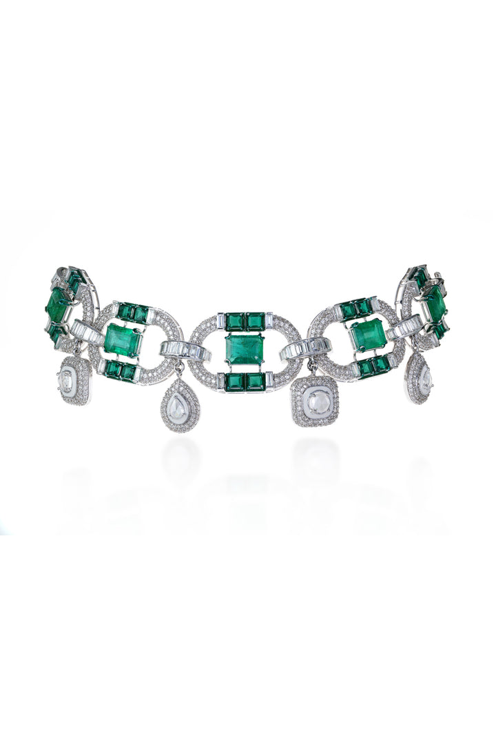 Emerald Enigma - Choker Cum Bracelet